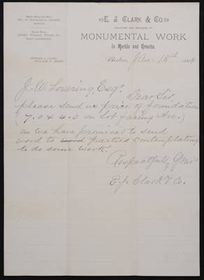 1884-01-18 Letter from Clark to Superintendent Lovering, 1831.018.004-039
