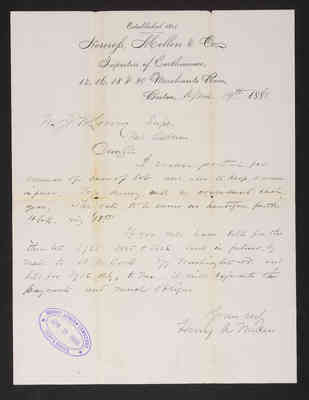 1888-04-19 Letter from Mellen to Superintendent Lovering, 1831.018.004-017