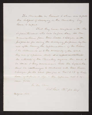 1870-05-10 Trustees Committee on Grounds: Surveying Land, 1831.033.003-027C - p1