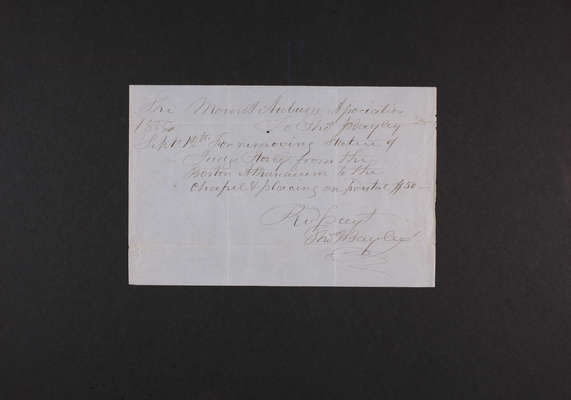 1856-09-12 Story Statue: Invoice from Bayley for Moving Statue from Athenaeum, 1831.039.004-002