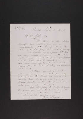 1854-09-04 Story Statue: Copy of letter from Jacob Bigelow to William W. Story (page 1)