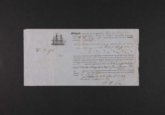 Adams Statue: Invoice from W.H. Clay, 1856 March (recto)