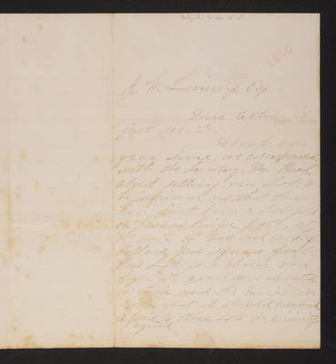 Letter: Mrs. B. G. Coffin to [Supt.] Lovering, 1879 (page 1)