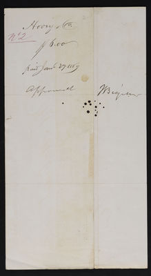 Horticulture Invoice: Hovey & Co., 1869 January (verso)