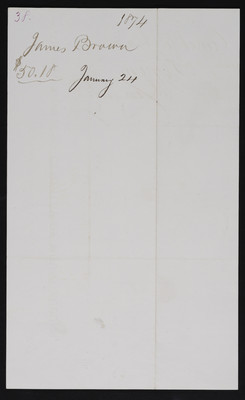 Horticulture Invoice: James Brown, 1873 December 31 (verso)