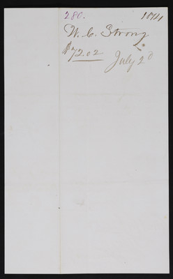 Horticulture Invoice: W. C. Strong, Nonantum Hill Nursery, 1874 April 22 (verso)
