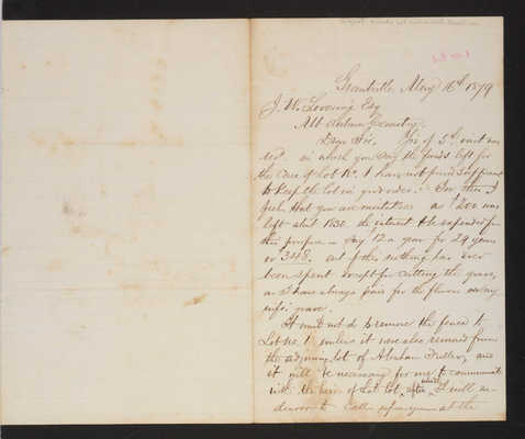 Letter: David Cunningham to J. W. Lovering, 1879 (page 1)