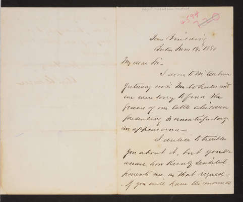 Letter: A. S. Wheeler to Mr. Lovering, 1880 (page 1)