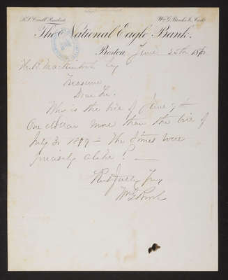 Letter: Wm. G. Brooks, Jr. to H. B. MacKintosh, 1880