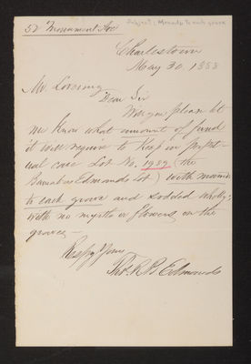 Letter: Thomas R. B. Edmands to Mr. Lovering, 1888 