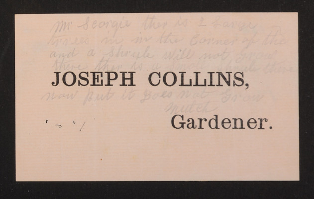 Letter: Parsons to Joseph Collins, Gardener, 1882 (page 2)