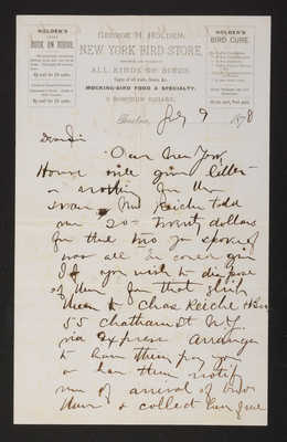1878-07-09_Committee on Birds, Letter from George Holden_1831_035_004A_p1