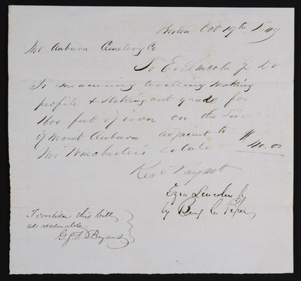 1849-10-19 Perimeter Fence: Payment to Ezra Lincoln, 2021.018.002