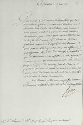 No. 92: Lettre Segur (Ordre de Saint-Louis) - 1781/06/08