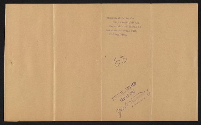 Council Proceedings:  February 4 and February 18, 1907:  Part 2 of 2