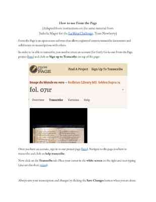 How to use From the Page - Damoiselle Sapiance