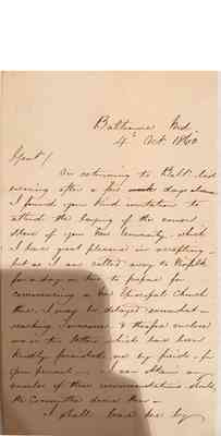 Vault Early Papers of the University Box 1 Document Cornerstone Invitation 113